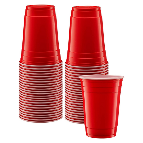 Gusto 18 oz Plastic Red Cups for Party Disposable Drinking Cups, 50-Pack