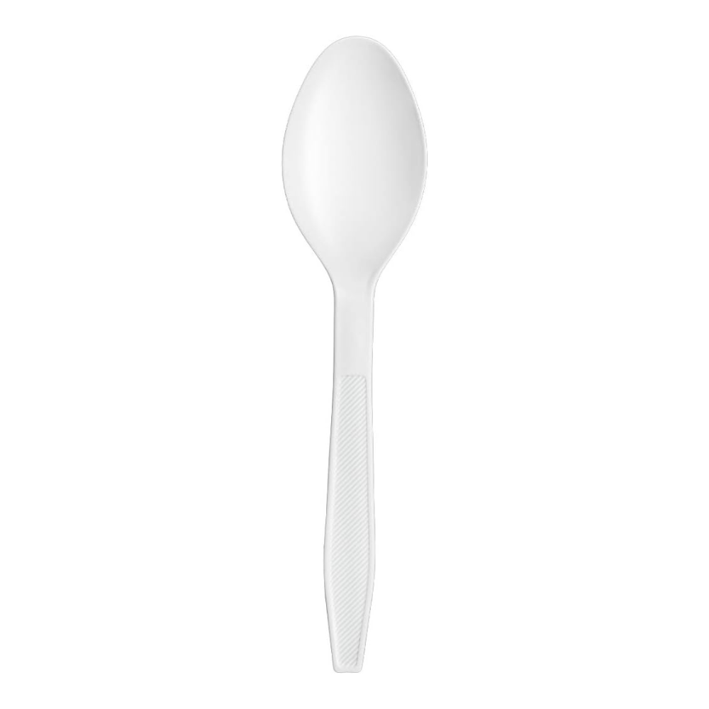 Light-Weight White Disposable Plastic Tea Spoons