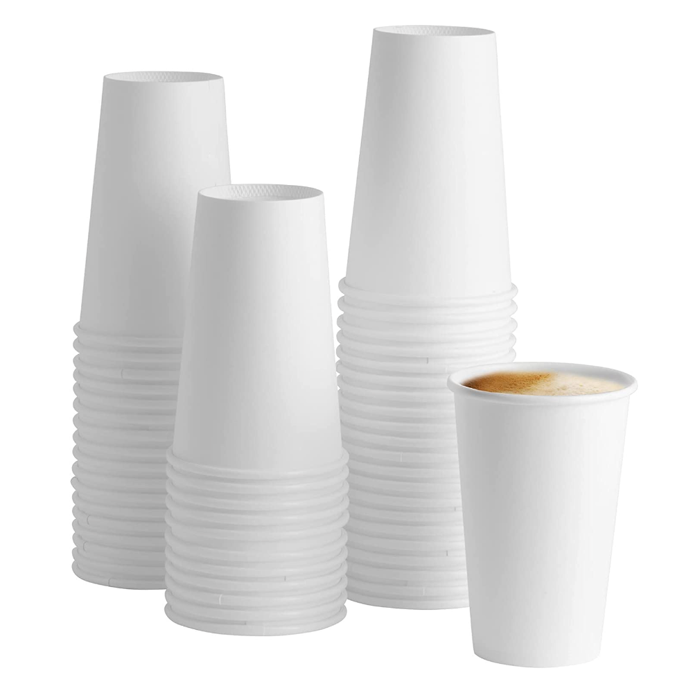 [16 oz.] White Paper Hot Cups - Coffee Cups