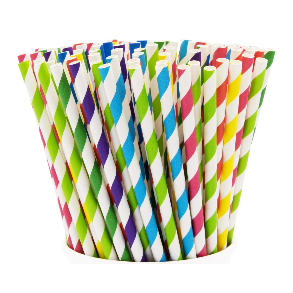 4800ct Paper Drinking Straws 100% Biodegradable Assorted Colors - Comfy Package