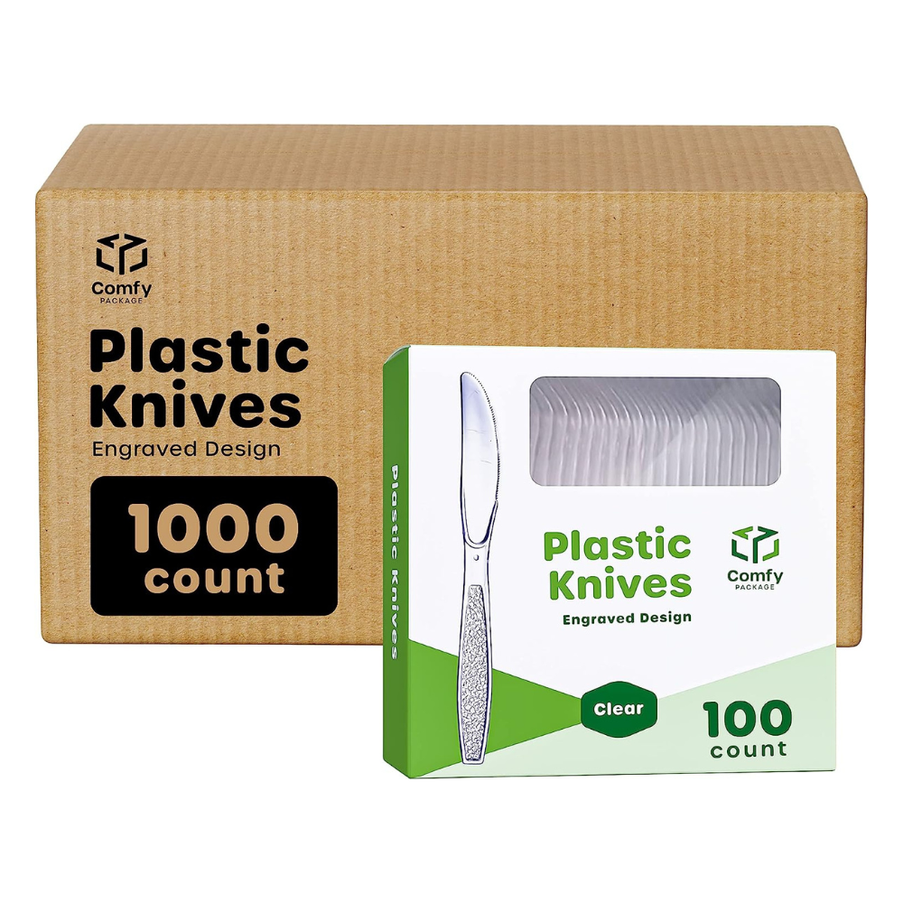 [Case of 1000] Heavyweight Clear Plastic Knives