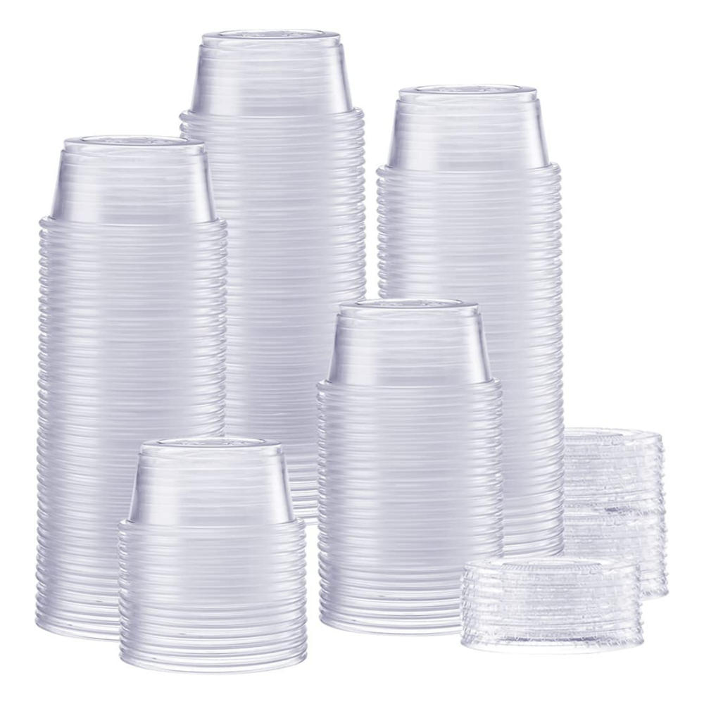 5.5 oz. Plastic Disposable Portion Cups With Lids - Souffle Cups