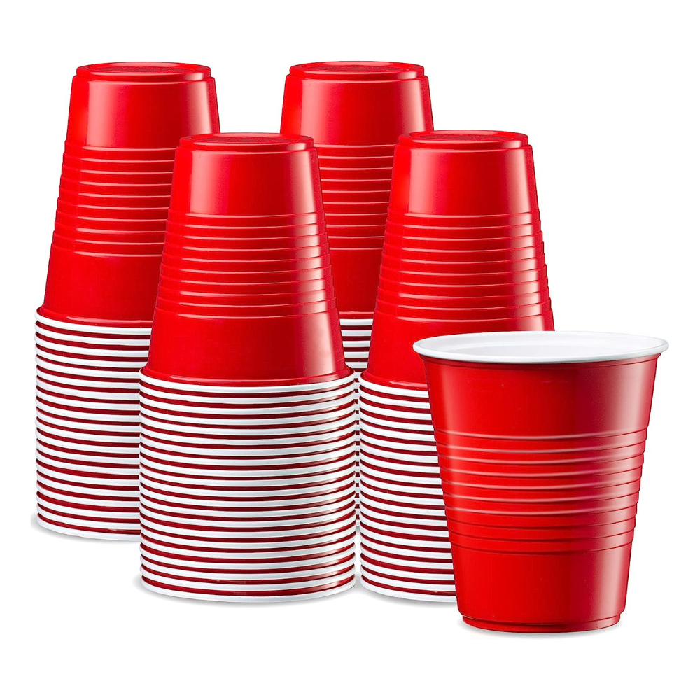 12 oz. Disposable Party Plastic Cups Red Drinking Cups - Comfy Package