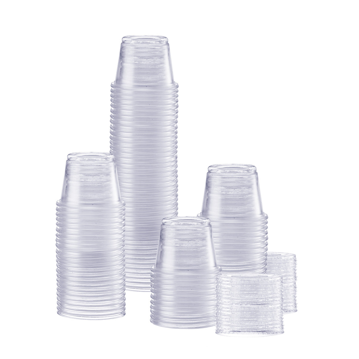 1 oz. Plastic Disposable Portion Cups With Lids - Souffle Cups - Comfy Package