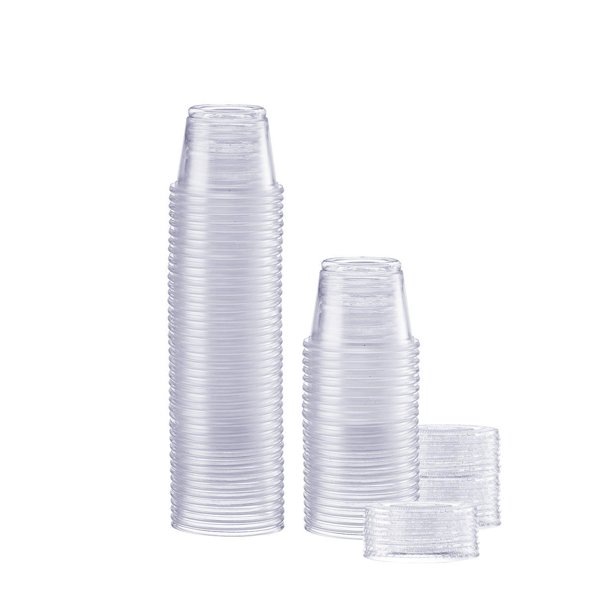 1 oz. Plastic Disposable Portion Cups With Lids - Souffle Cups - Comfy Package