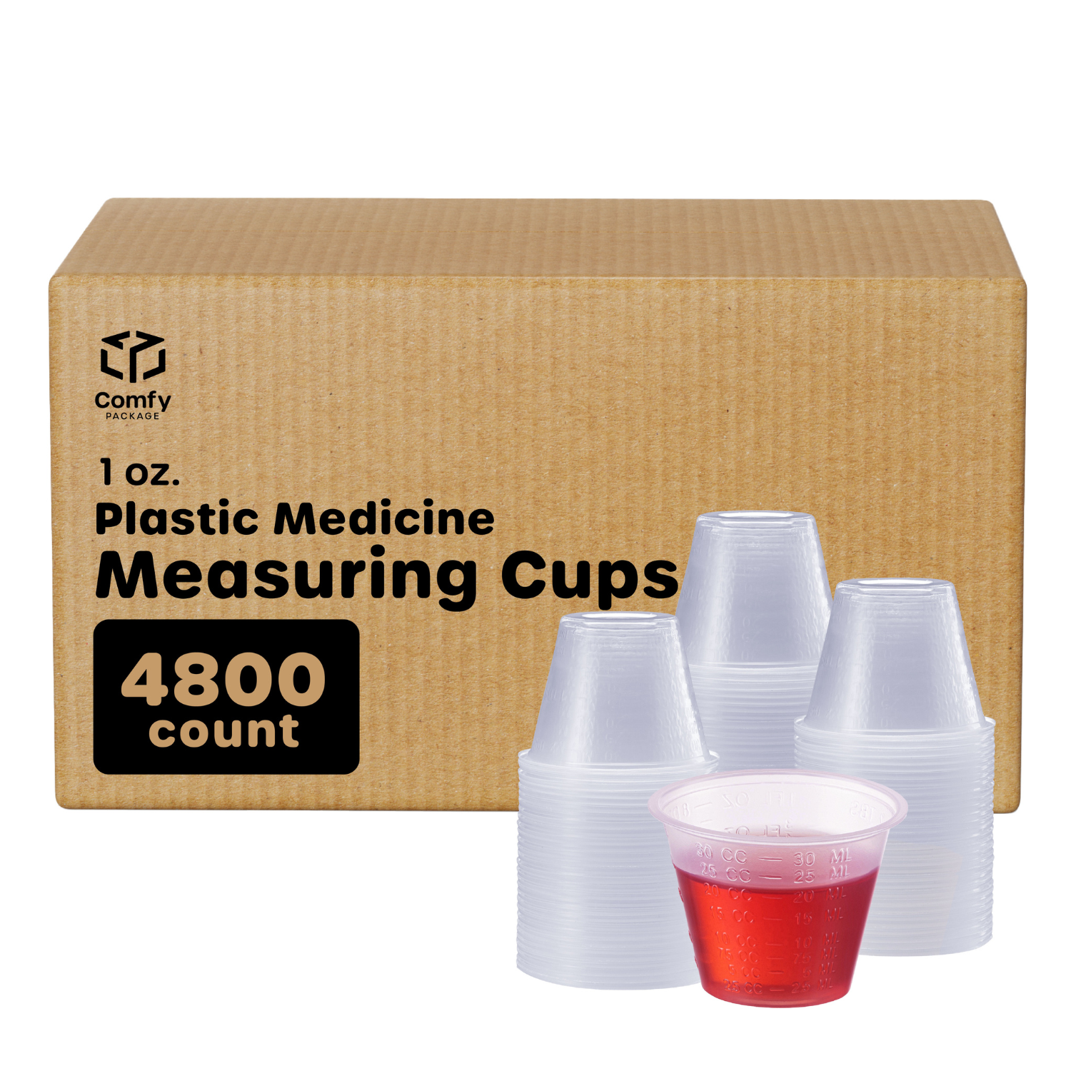 [Case of 6000] 1 oz. Plastic Disposable Medicine Measuring Cup for Liquid Medicine, Epoxy, & Pills