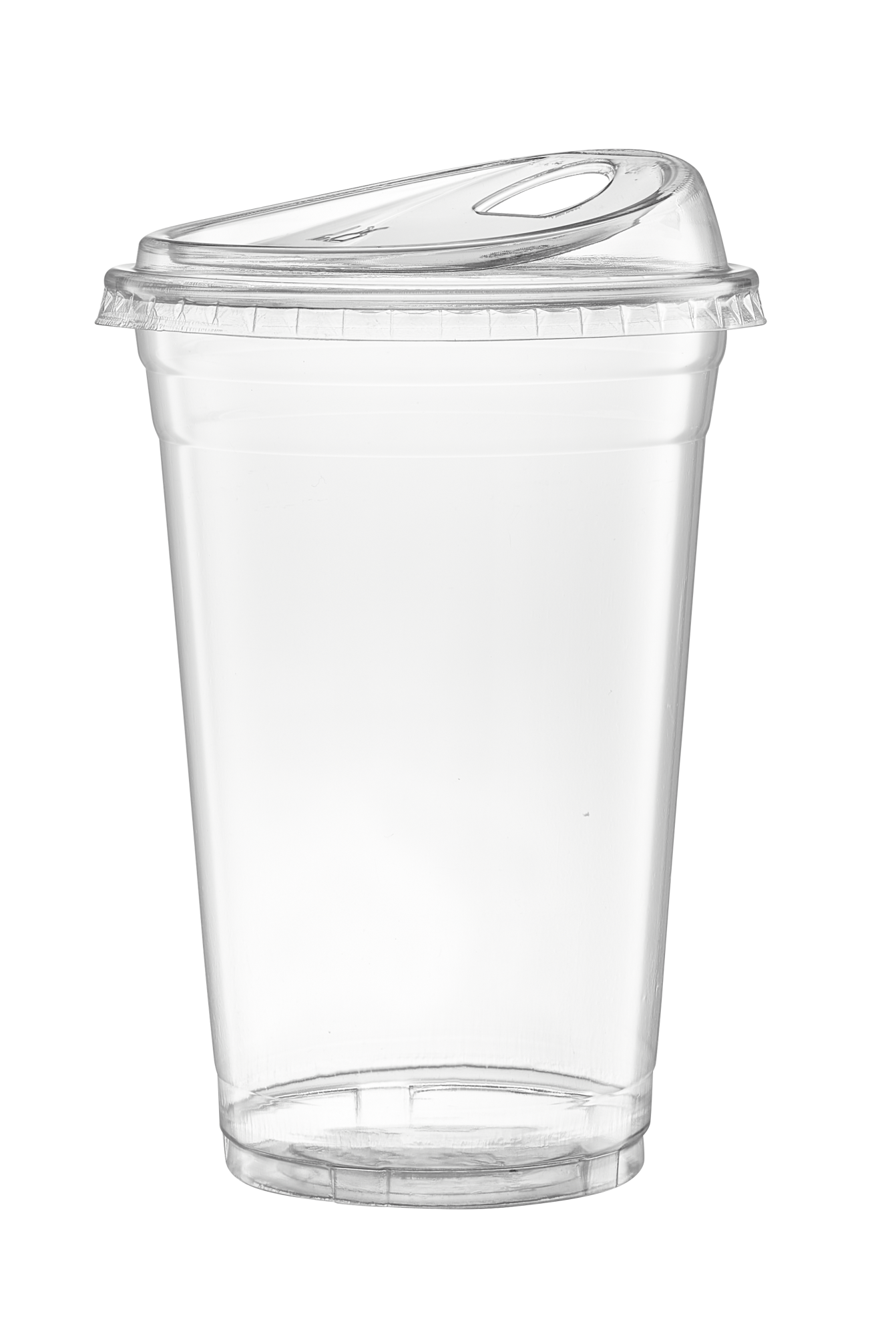 20 oz. Crystal Clear Plastic Cups With Strawless Sip-Lids