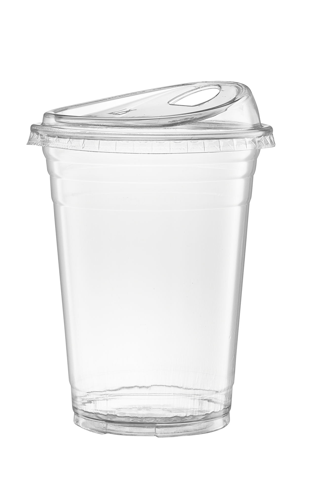 16 oz. Crystal Clear Plastic Cups With Strawless Sip-Lids