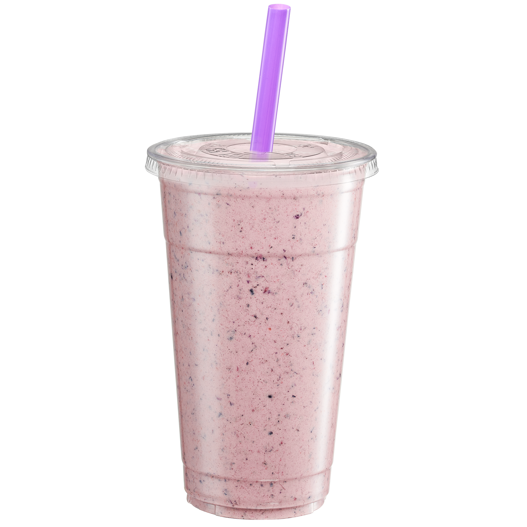 24 oz. Crystal Clear Plastic Cups With Flat Lids & Colored Straws - Comfy Package
