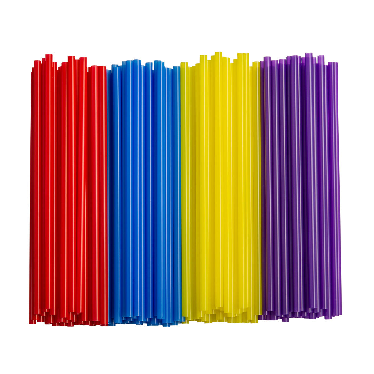 [Case of 10,000] Disposable Plastic Drinking Straws - 7.75" High - Assorted Colors