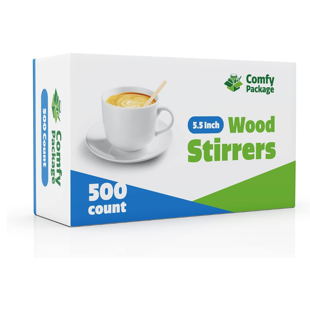 [Case of 10,000] 5.5 Inch Wooden Coffee Stirrers - Wood Stir Sticks