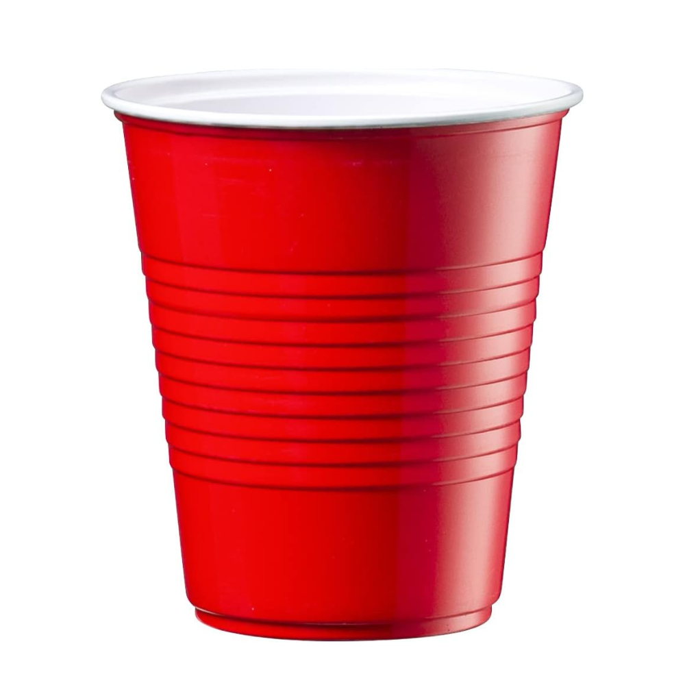 Disposable Party Plastic Cups 12 oz. Red Drinking Cups