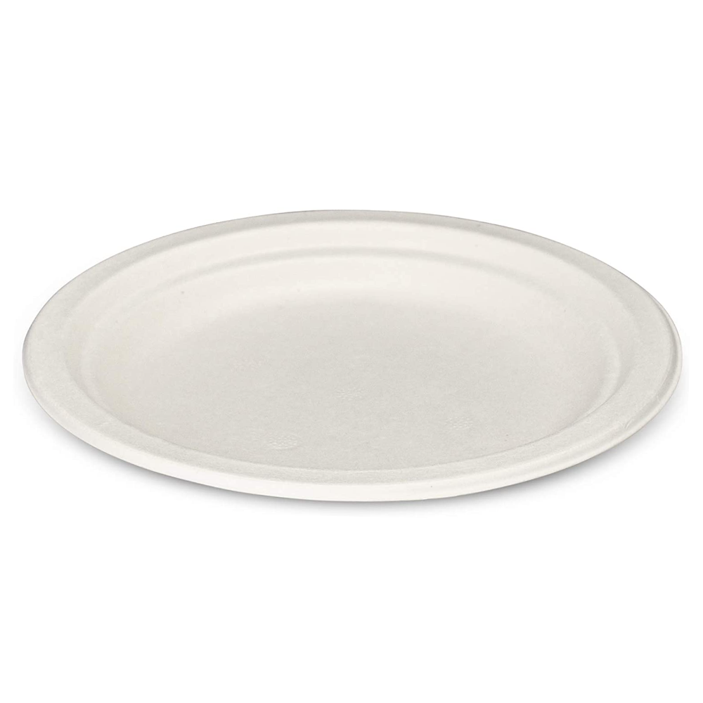 7 Inch Heavy-Duty Plates Eco-Friendly 100% Compostable Disposable Sugarcane Paper Plates - Comfy Package
