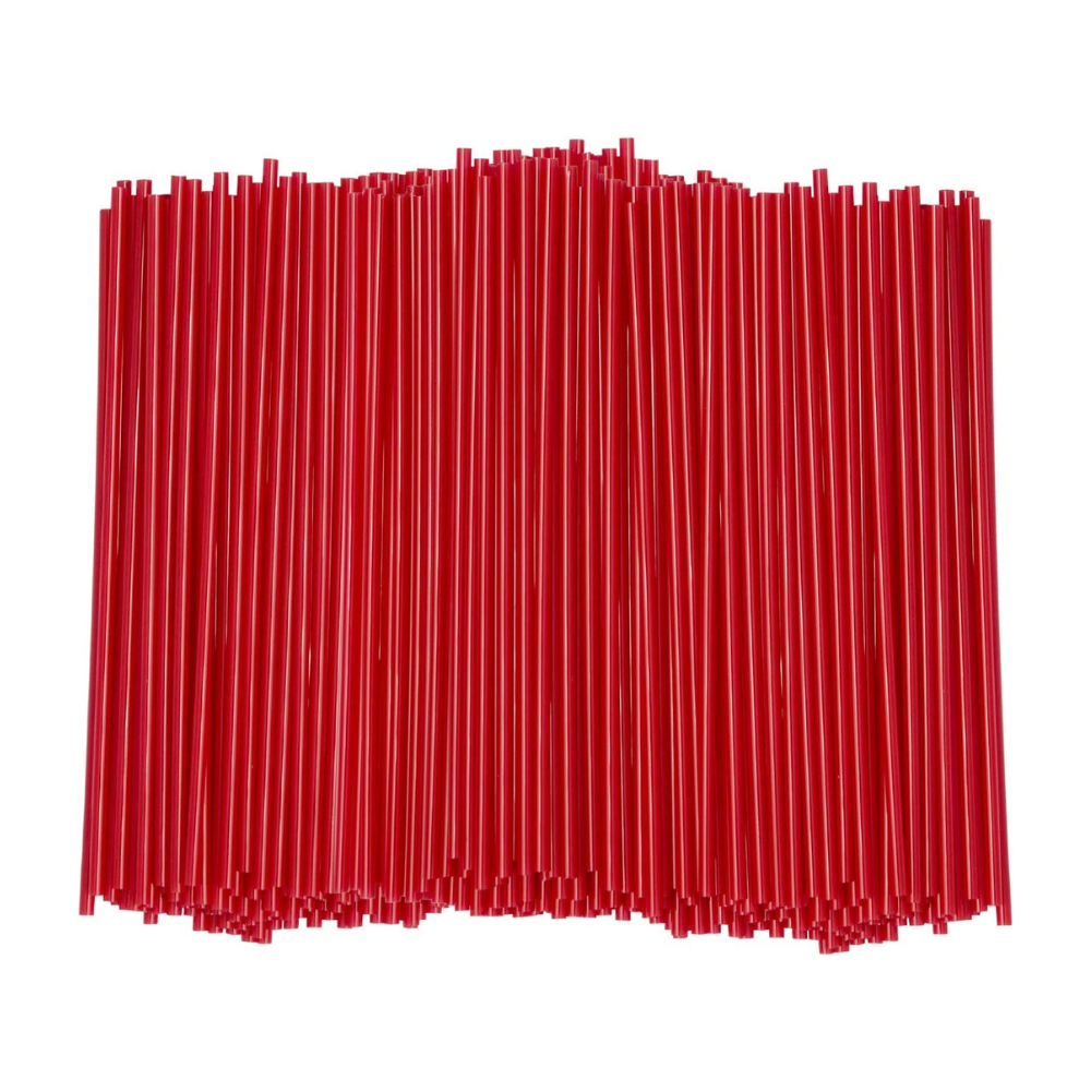 Red 5 Inch Plastic Sip Stirrers