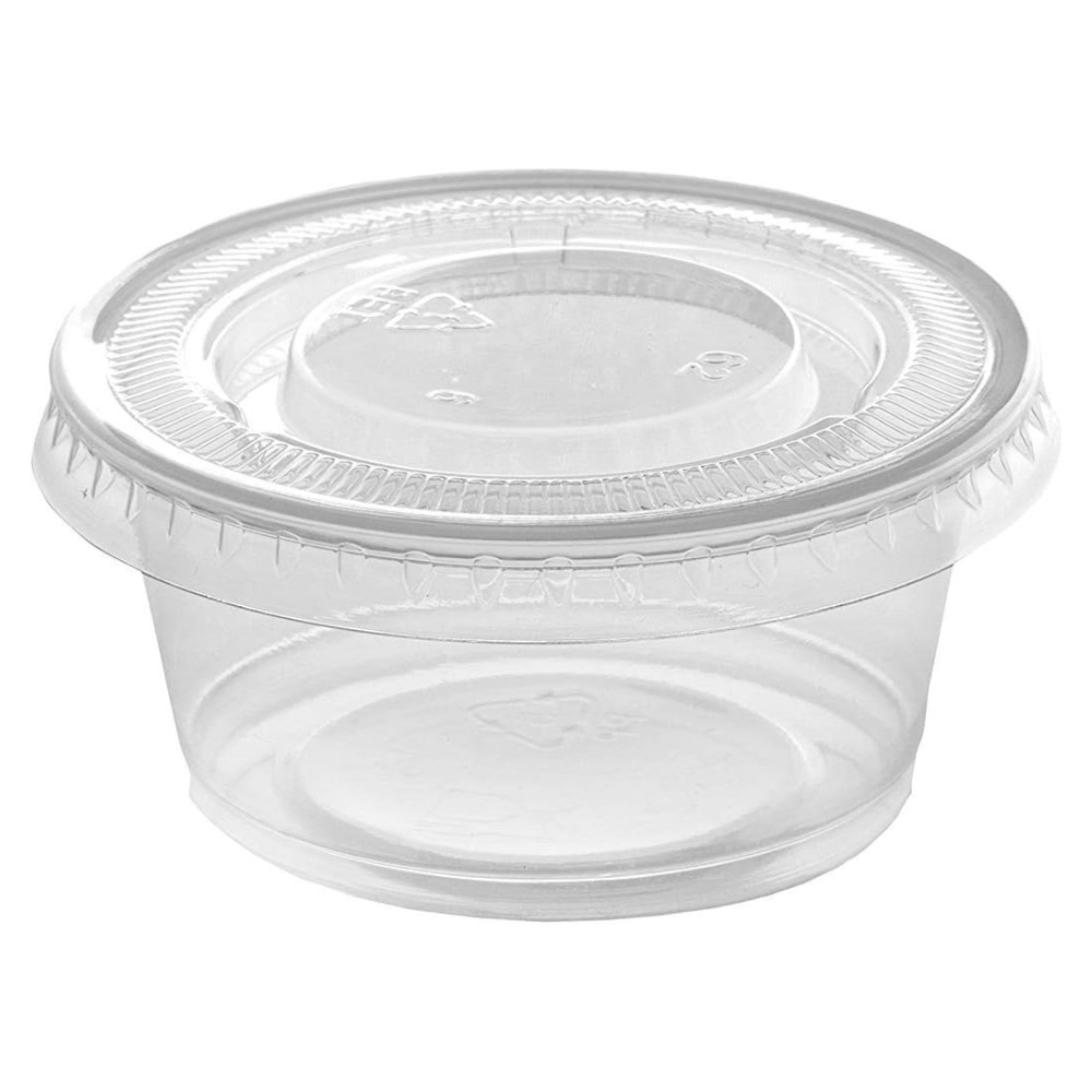 [Case of 2000] 2 oz. Plastic Portion Cups With Lids, Souffle Cups, Jello Shot Cups, Condiment Sauce Containers