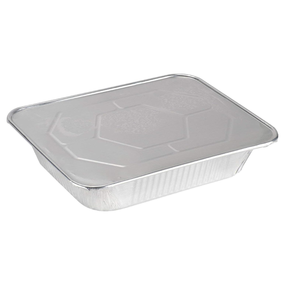 [Case of 100]  9 x 13 Aluminum Foil Steam Table Pans With Lids - Half Size Deep