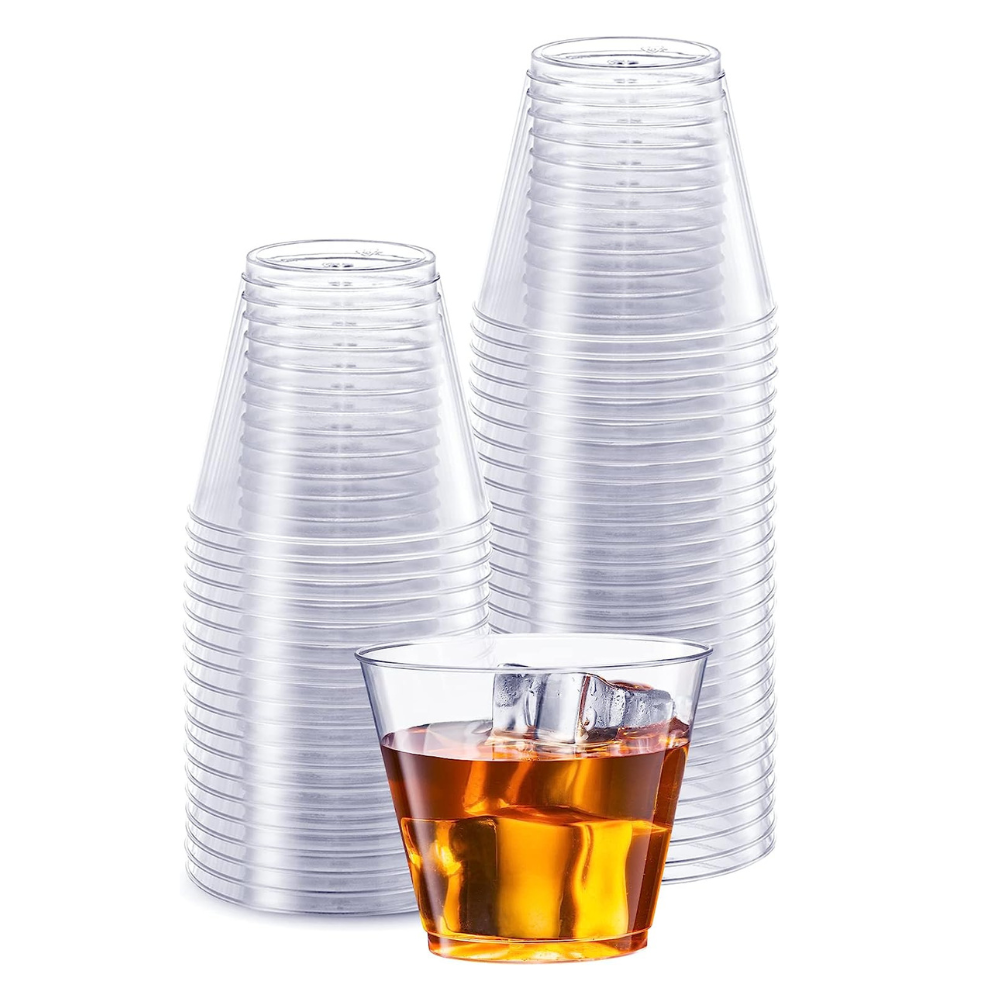 5 oz. Squat Clear Hard Plastic Cups Tumblers Small Disposable Party Cocktail Glasses - Comfy Package