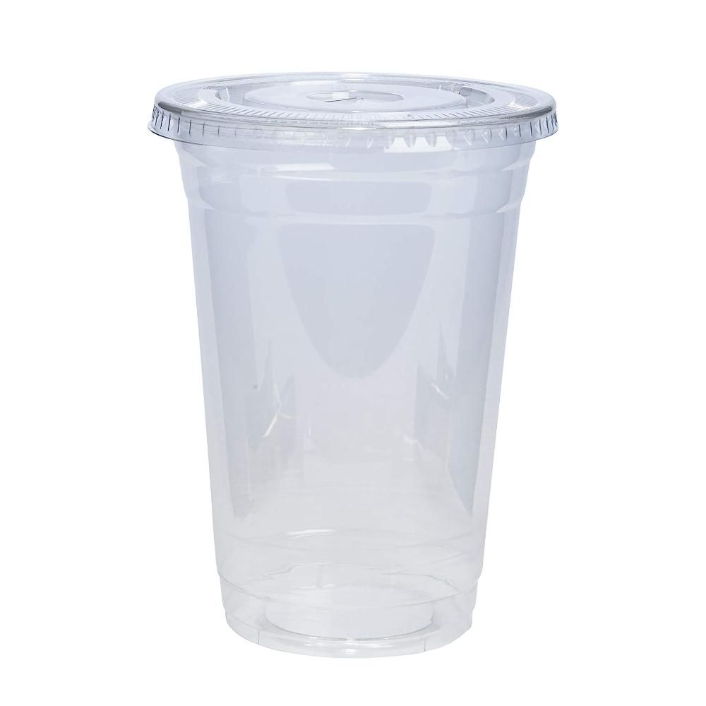 20 oz. Crystal Clear Plastic Cups with Lids