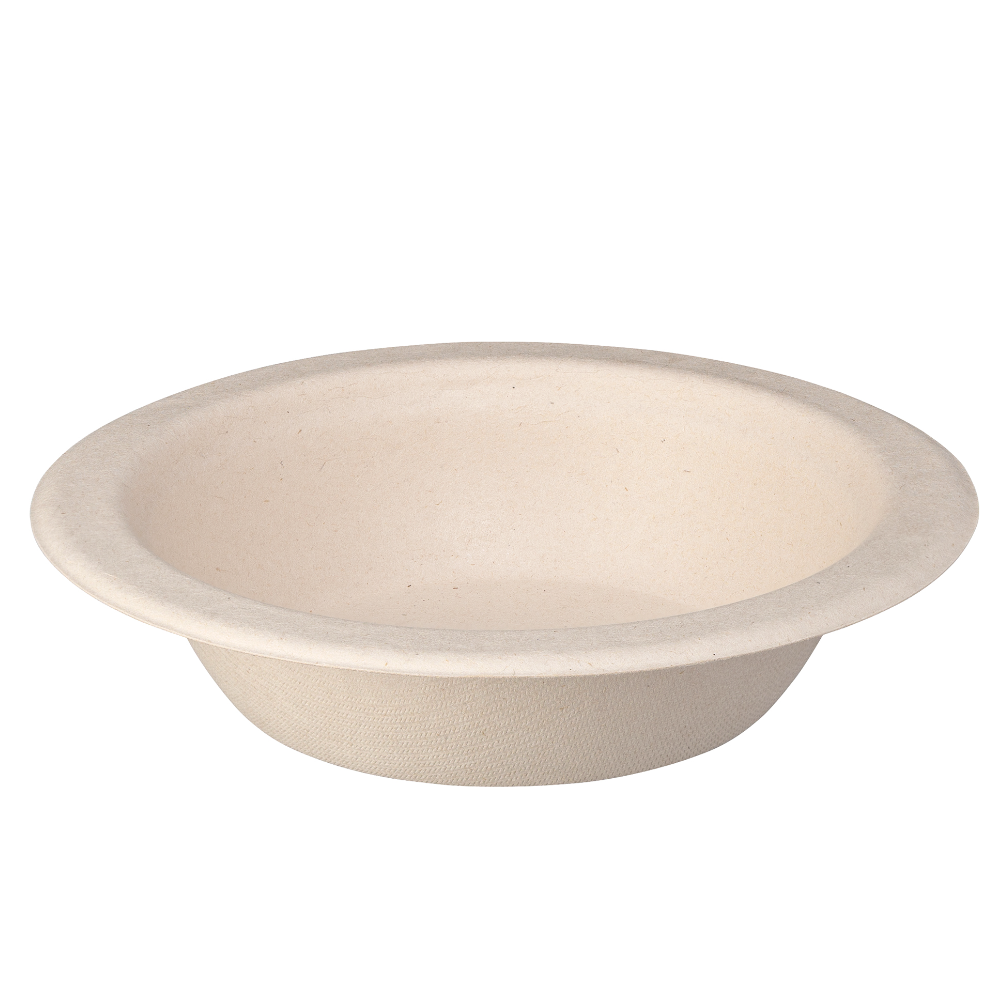 [Case of 750] 100% Compostable 16 oz. Heavy-Duty Paper Soup Bowls Eco-Friendly Disposable Sugarcane - Kraft