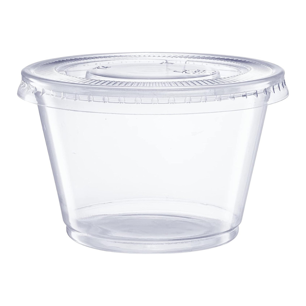 4 oz. Plastic Disposable Portion Cups With Lids - Souffle Cups