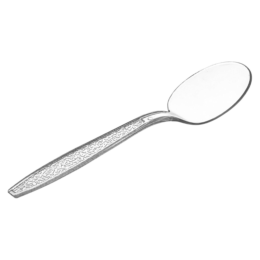 [Case of 1000] Heavyweight Clear Plastic Soup Spoons