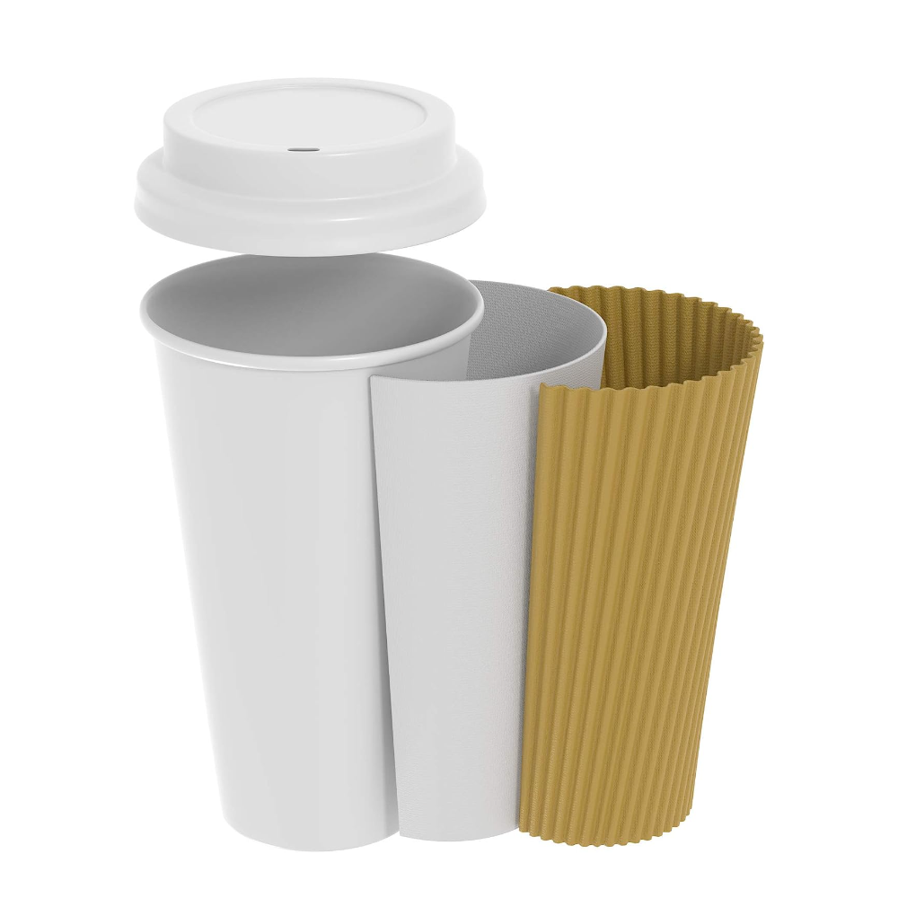 16 oz. Insulated Ripple Paper Hot Coffee Cups With Lids & Stirrers