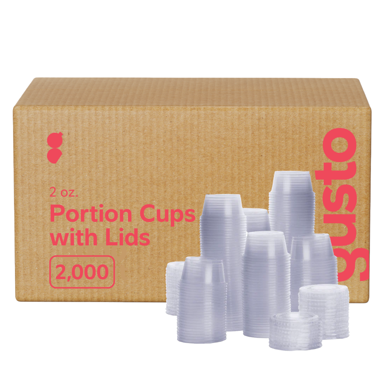 [Case of 2,000] 2 oz. Jello Shot Cups with Lids, Small Plastic Condiment Containers for Sauce, Salad Dressings, Ramekins, & Portion Control