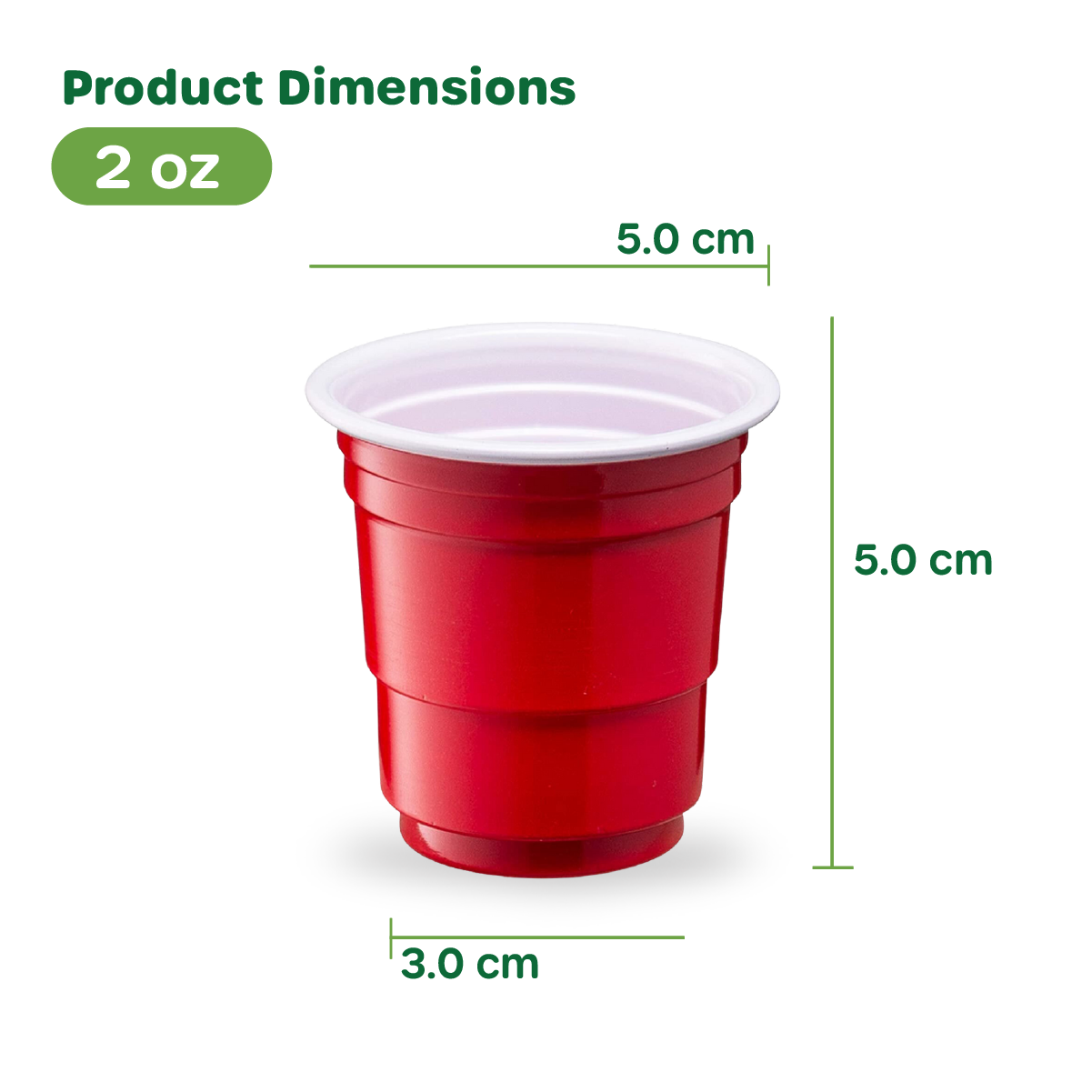 [2 oz.] Mini Plastic Shot Glasses - Red Disposable Jello Shot Cups (Formerly Comfy Package)