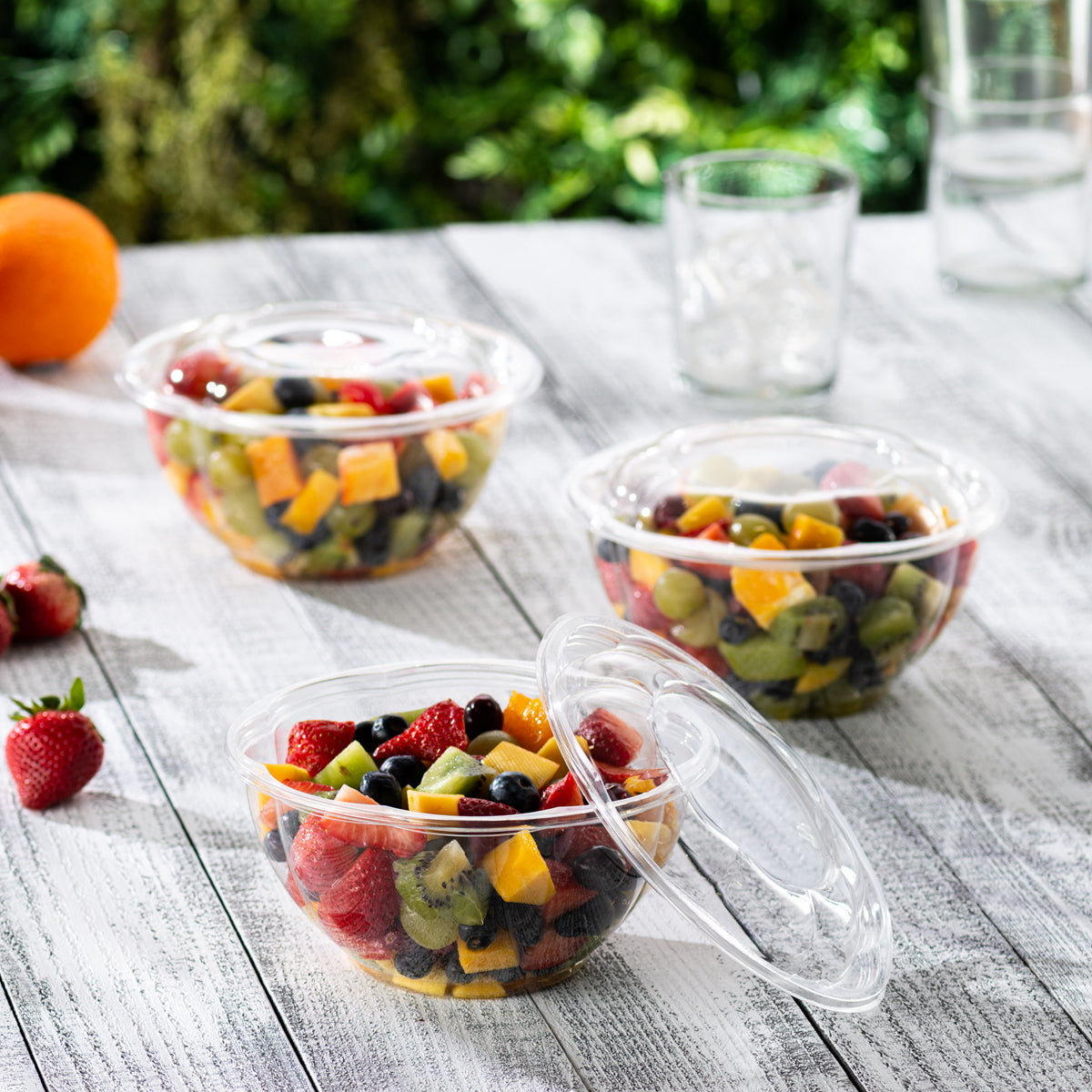 [Case of 150] 32 oz. Plastic Salad Bowls To-Go With Airtight Lids, Salad Containers