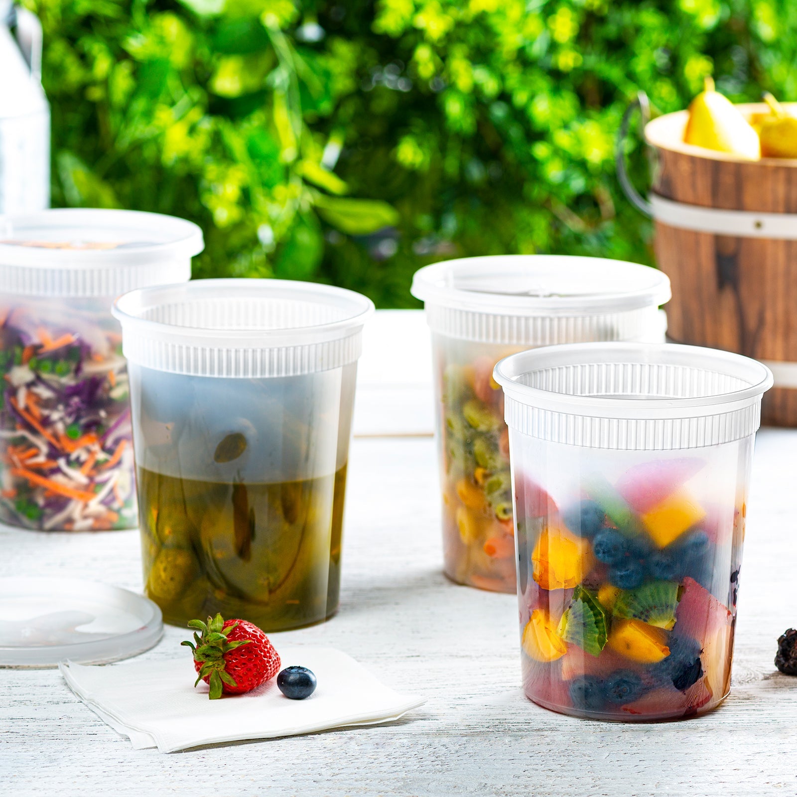 32 oz. Deli Food Storage Containers With Lids - Comfy Package