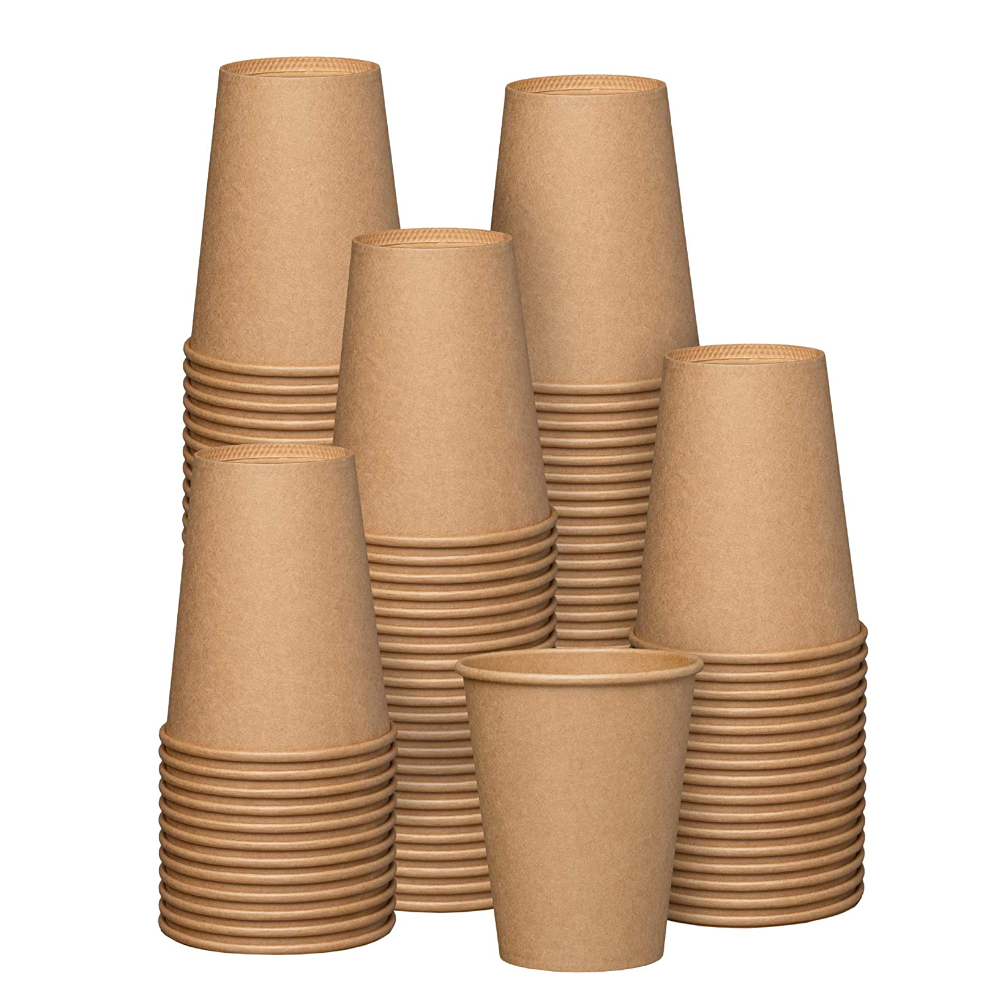 [12 oz.] Kraft Paper Hot Coffee Cups - Unbleached