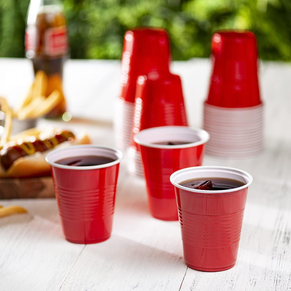 16 oz. Disposable Party Plastic Cups Red Drinking Cups - Comfy Package