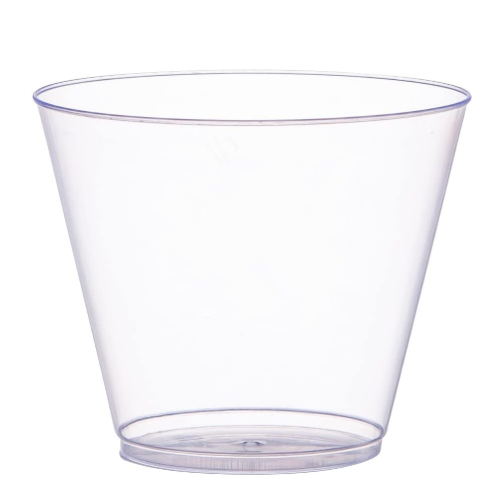 [Case of] Clear Hard Plastic Cups / Tumblers 5 oz. Squat Small Disposable Party Cocktail Glasses