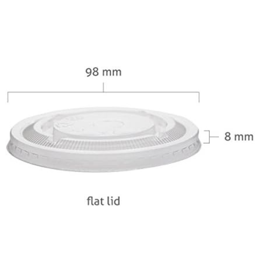 [Case of 1000] Crystal Clear PET Plastic Flat Lids With Straw Slot for 12, 16, 20 & 24 oz. Milkshake Cups