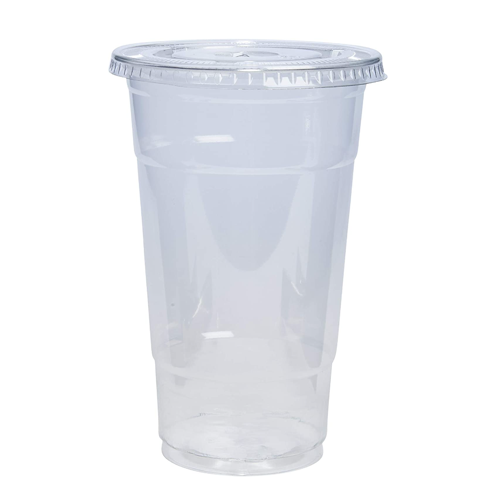 [Case of 500] 24 oz. Plastic Cups With Flat Lids