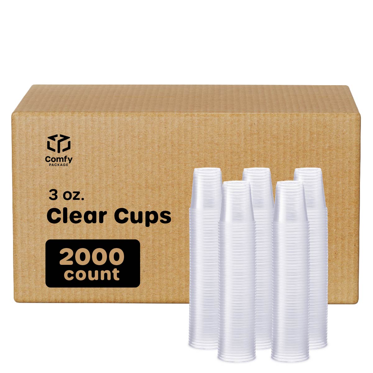 3 oz. Clear Plastic Cups, Small Disposable Bathroom, Espresso, Mouthwash Polypropylene Cups