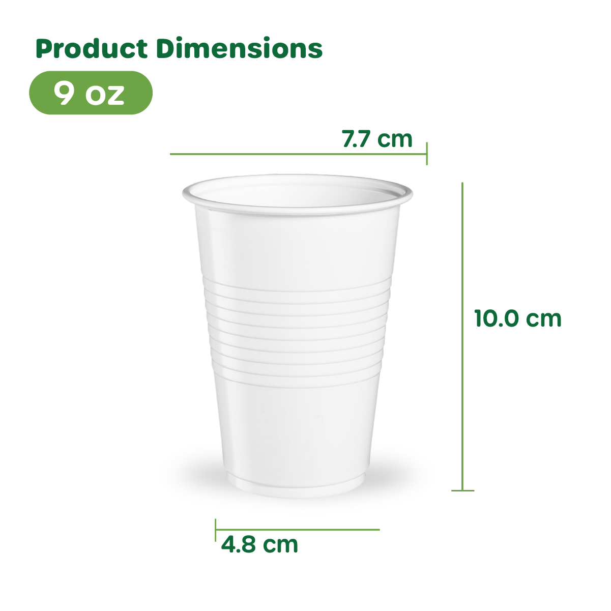 9 oz. White Disposable Plastic Cups - Cold Party Drinking Cups