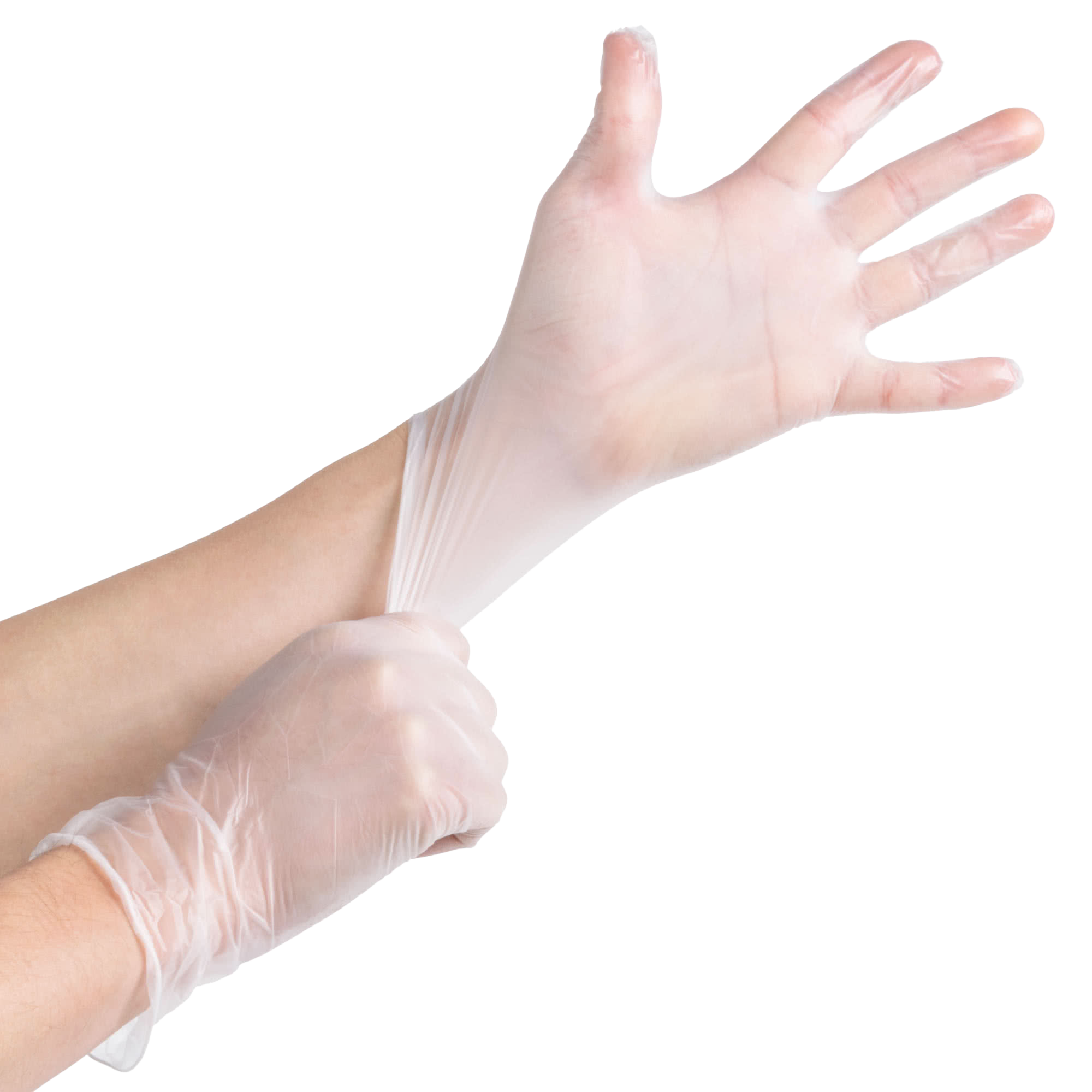 [Case of 1000] Clear Powder Free Vinyl Disposable Plastic Gloves - Large