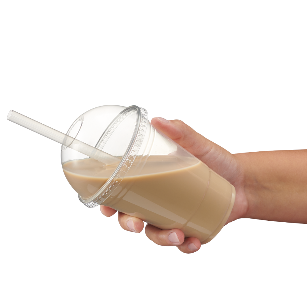 Disposable Cups GUSTO [16 Oz - 100 Count] Clear Cups With Dome Lids - Perfect For Smoothies, Milkshakes, And To-Go Beverages (Formerly Comfy Package Smoothie Cups