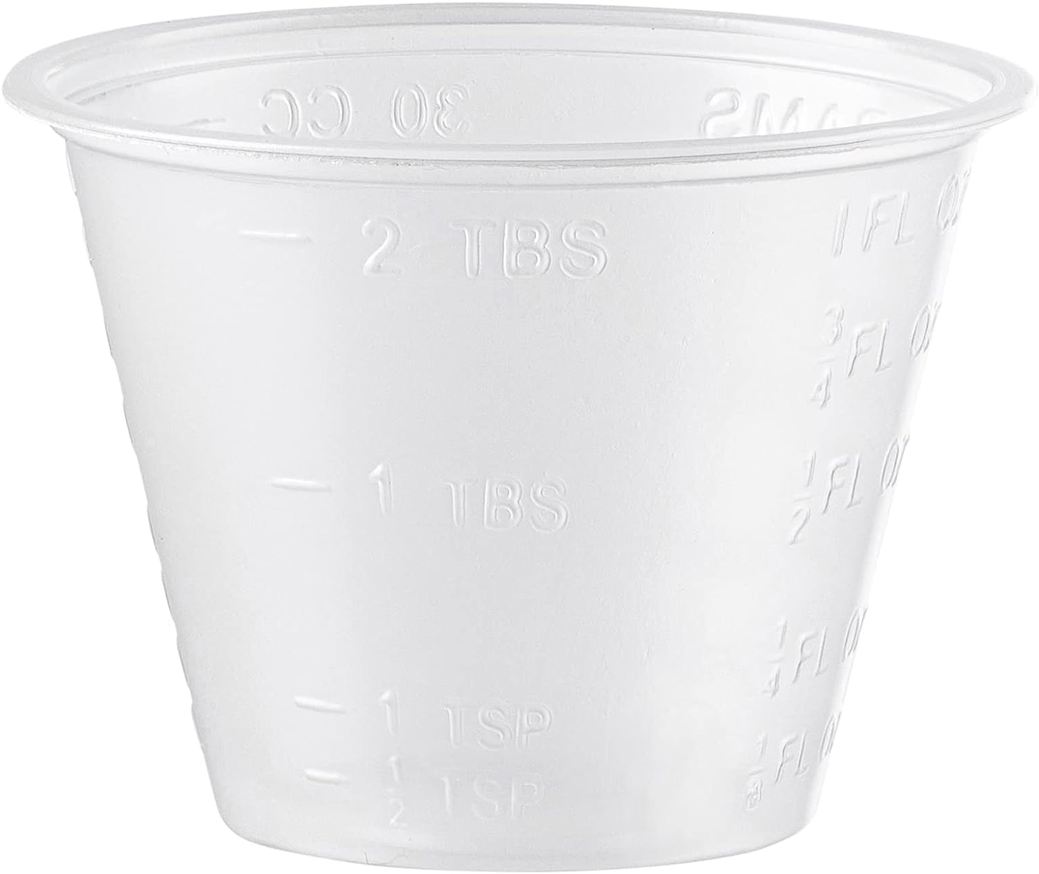 [Case of] 1 oz. Plastic Disposable Medicine Measuring Cup for Liquid Medicine, Epoxy, & Pills