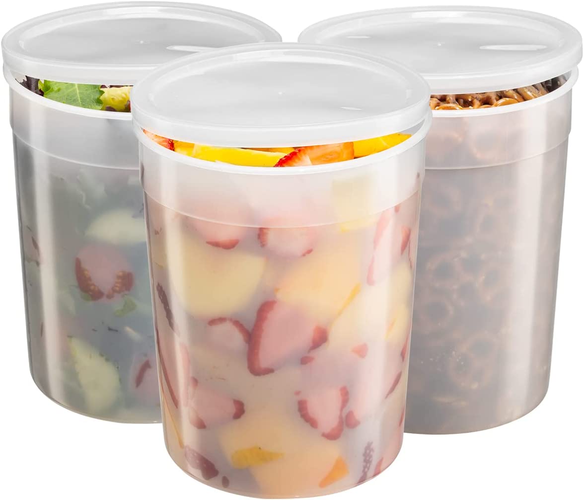 128 oz. Plastic Food Storage Deli Containers With Lids - Comfy Package