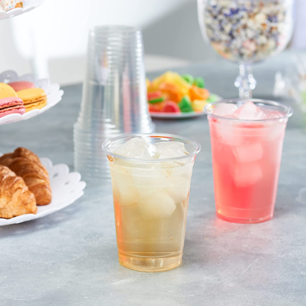 16 oz. Crystal Clear PET Plastic Cups - Comfy Package
