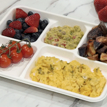 500ct 5 Compartment Plates Eco-Friendly 100% Compostable Sugarcane 10 inch Paper Trays - Comfy Package