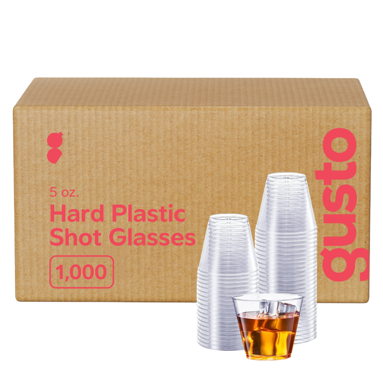 [Case of] Clear Hard Plastic Cups / Tumblers 5 oz. Squat Small Disposable Party Cocktail Glasses