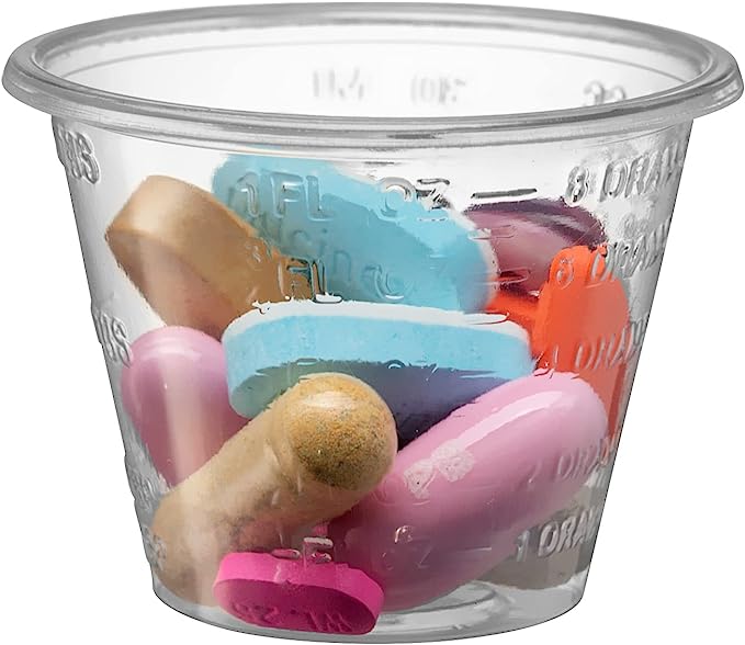 [Case of 6000] 1 oz. Plastic Disposable Medicine Measuring Cup for Liquid Medicine, Epoxy, & Pills