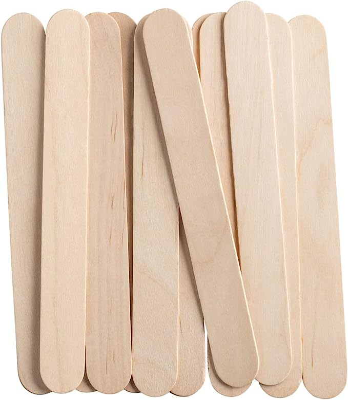 [Case of 6000] Jumbo 6 Inch Wooden Multi-Purpose Popsicle Sticks ,Craft, ICES, Ice Cream, Wax, Waxing, Tongue Depressor Wood Sticks