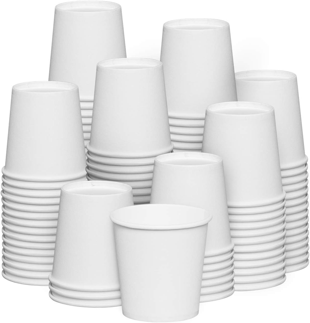 4 oz. White Paper Cups, Small Disposable Bathroom, Espresso, Mouthwash Cups