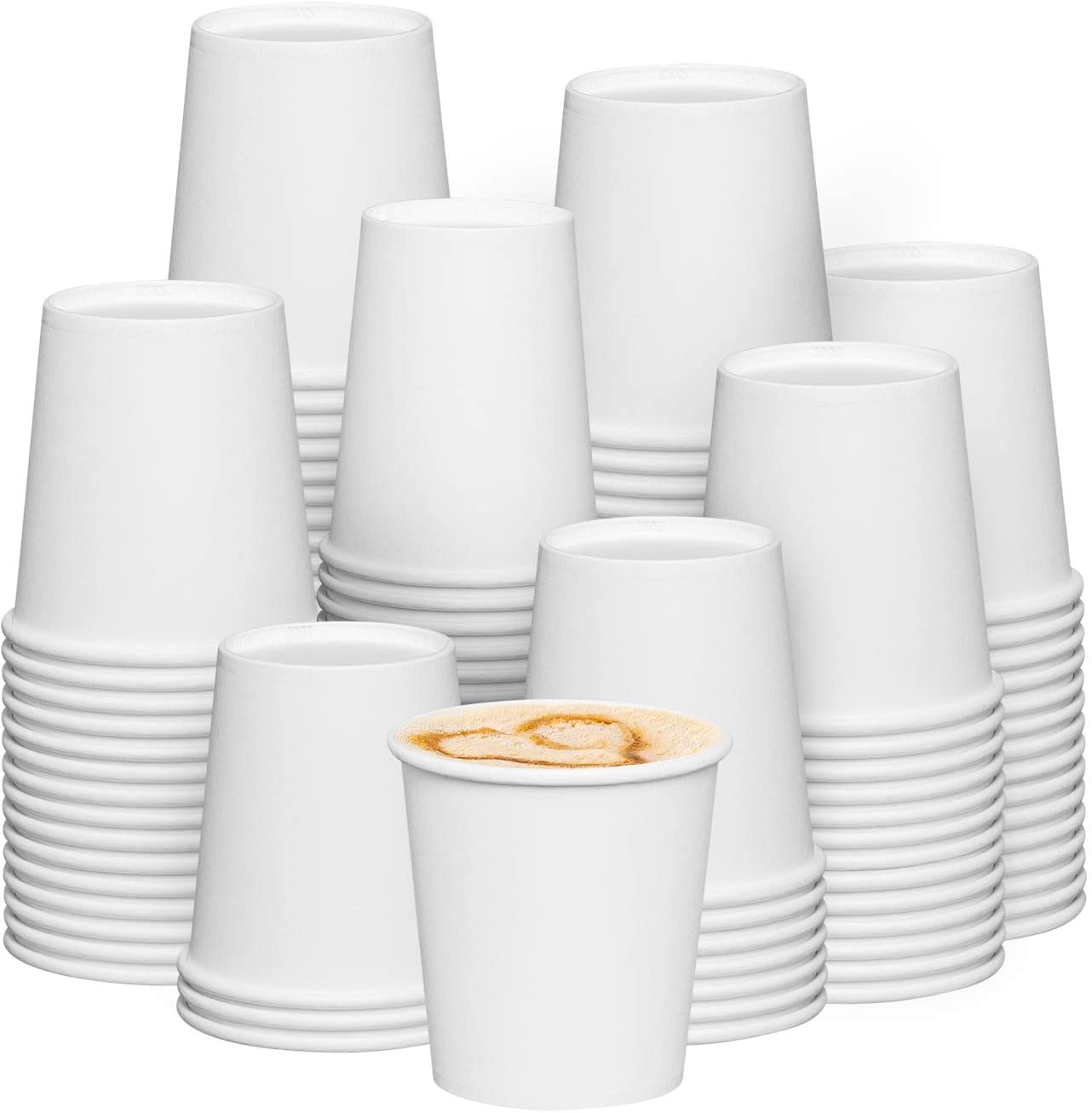 6 oz. White Paper Hot Coffee Cups - Comfy Package