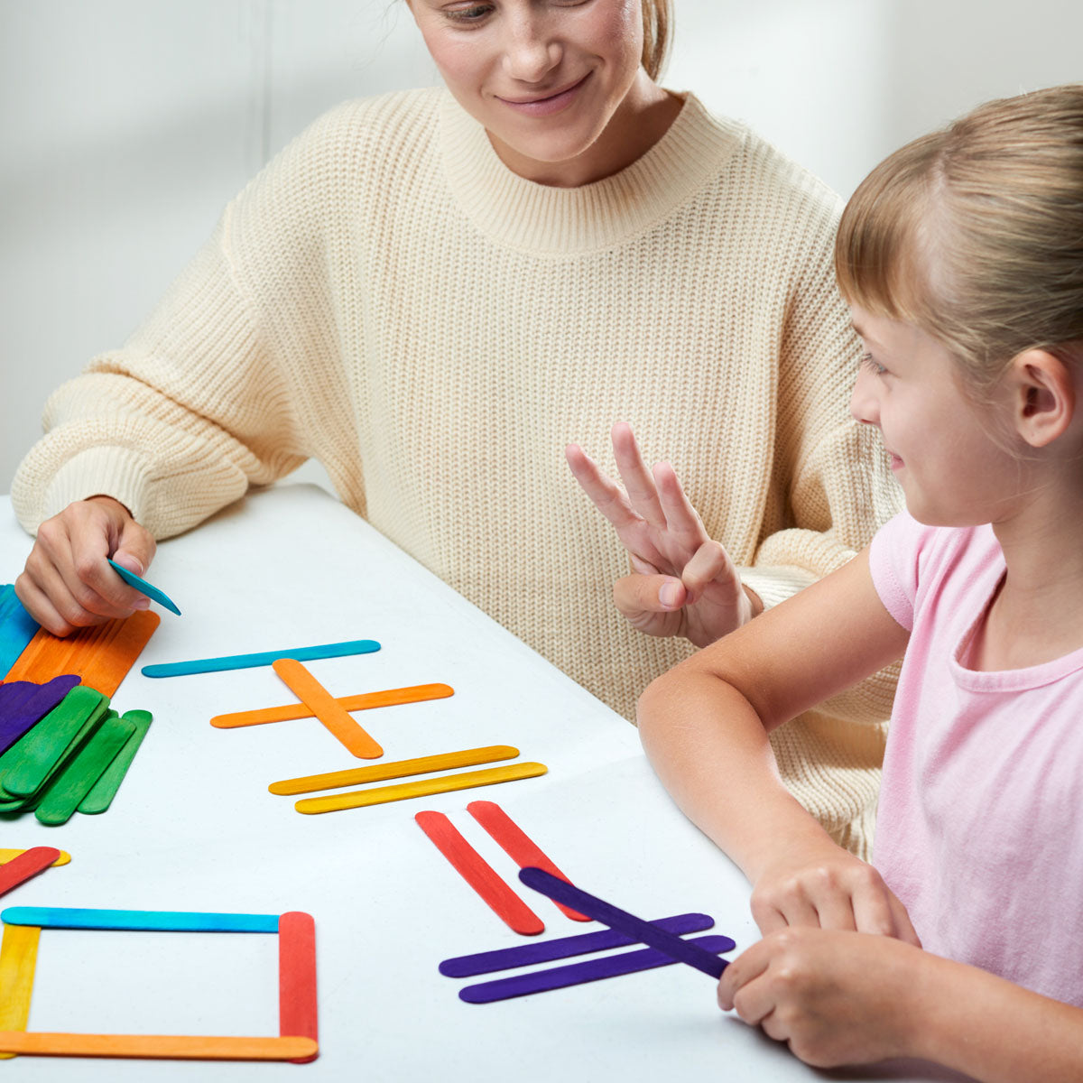 Colored Popsicle Sticks for Crafts - 6 Inch Jumbo Multi-Purpose Wooden Sticks - Comfy Package