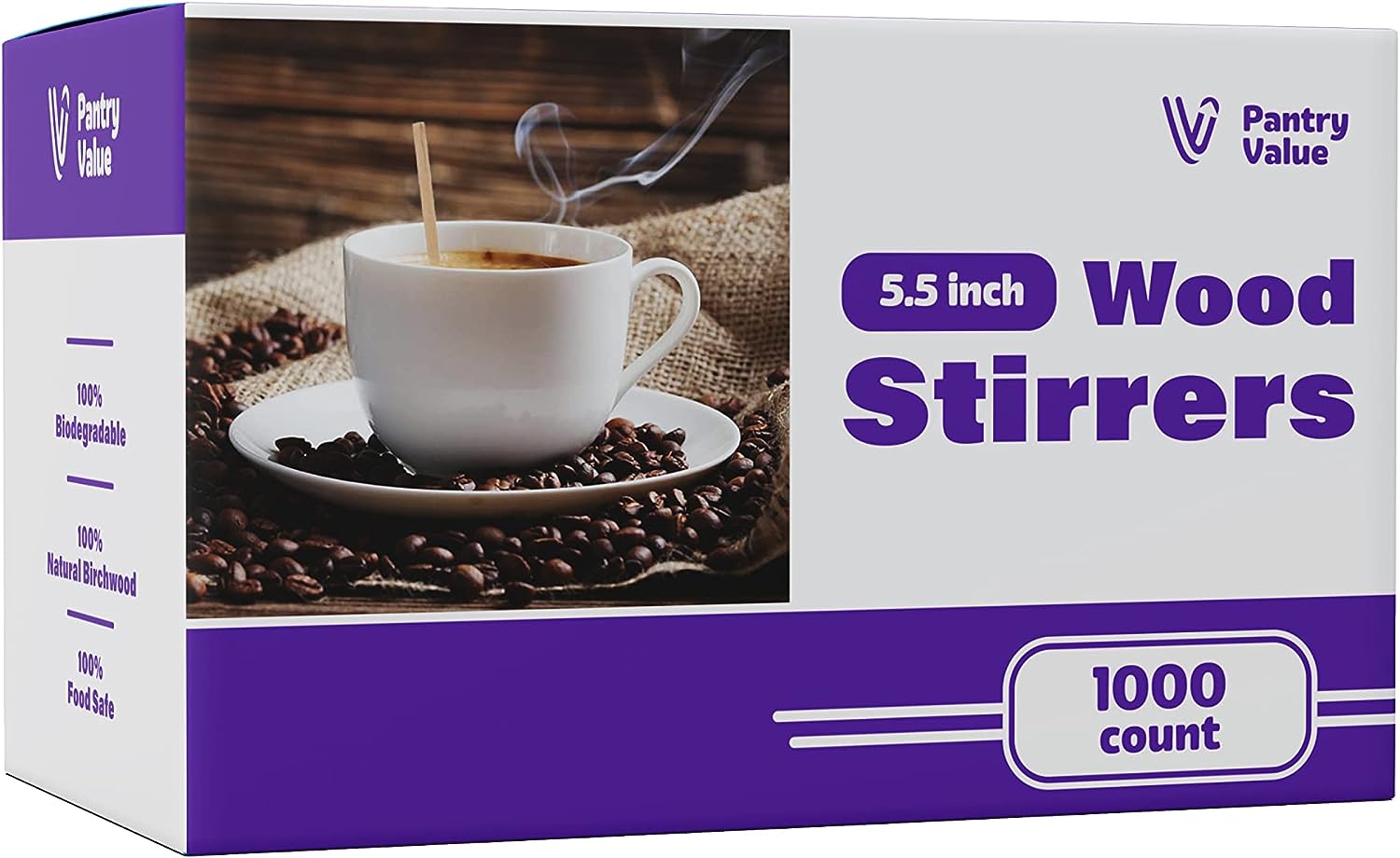 5 Inch Wooden Coffee Stirrers Wood Stir Sticks - Comfy Package